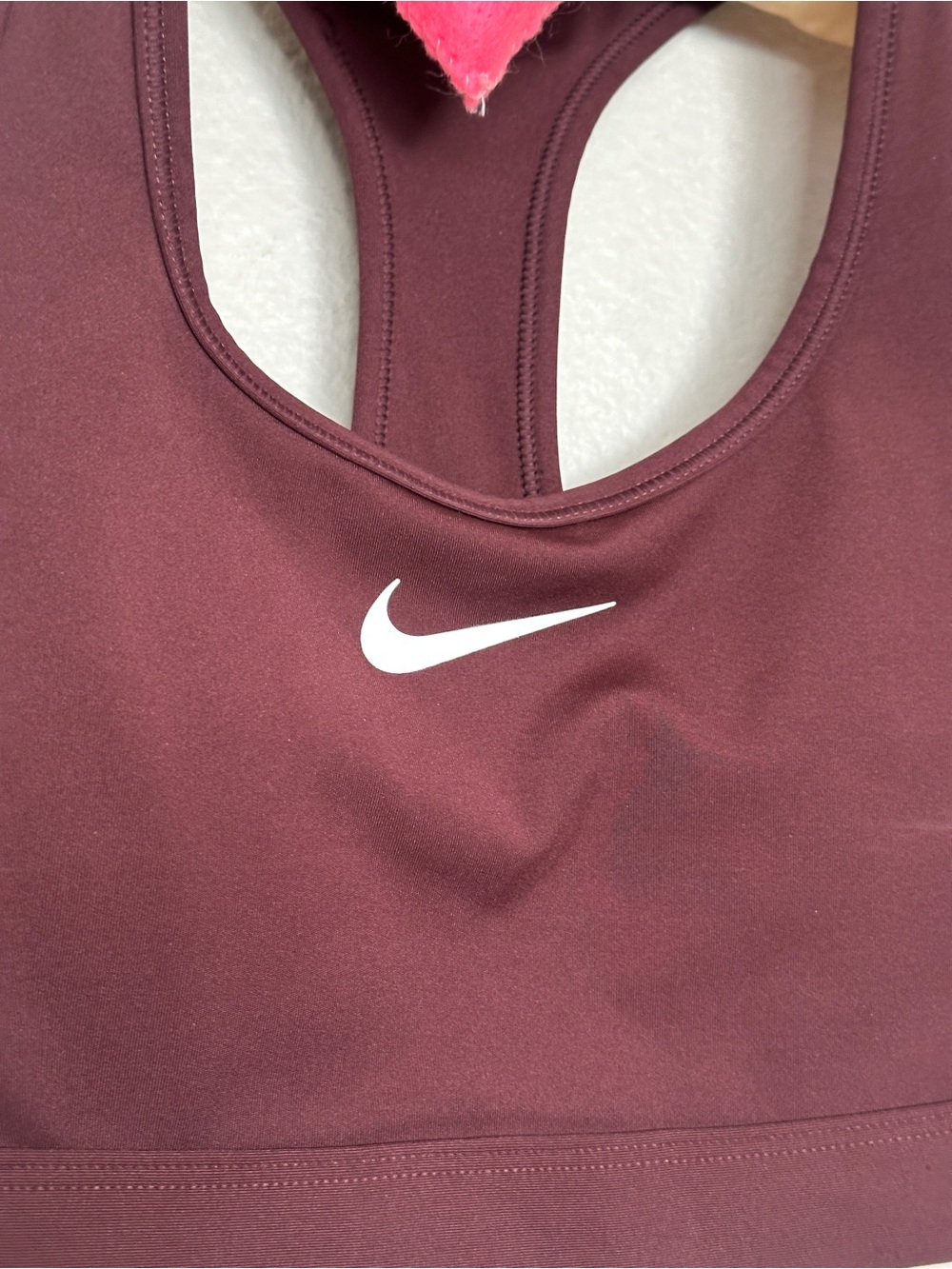 Nike Dri-FIT Small Swoosh Brown Padded Racerback Sports Bra - Picture 2 of 8